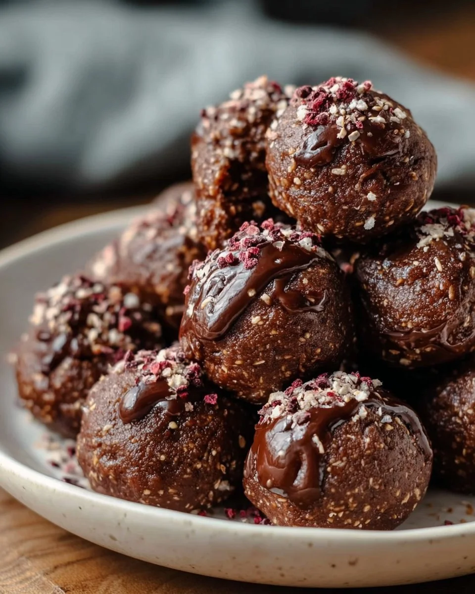 Brownie-Protein- Bällchen ohne Backen