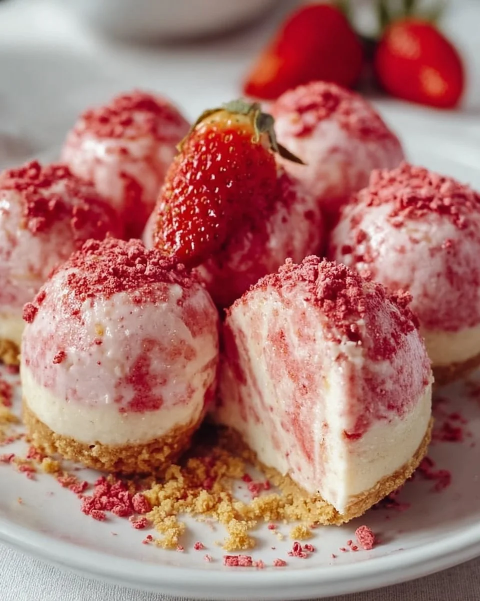 Erdbeer-Käsekuchen Proteinkugeln