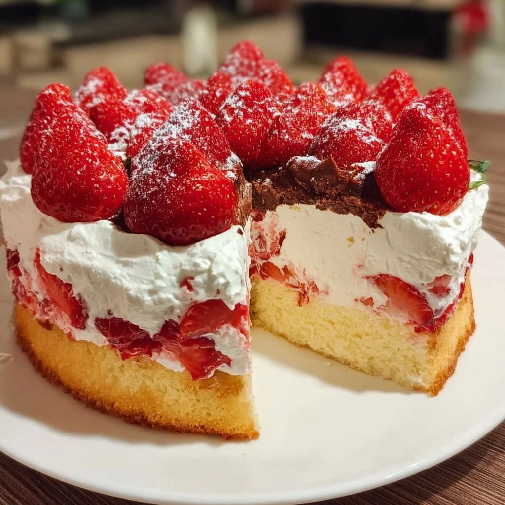 Fantakuchen mit Erdbeeren
