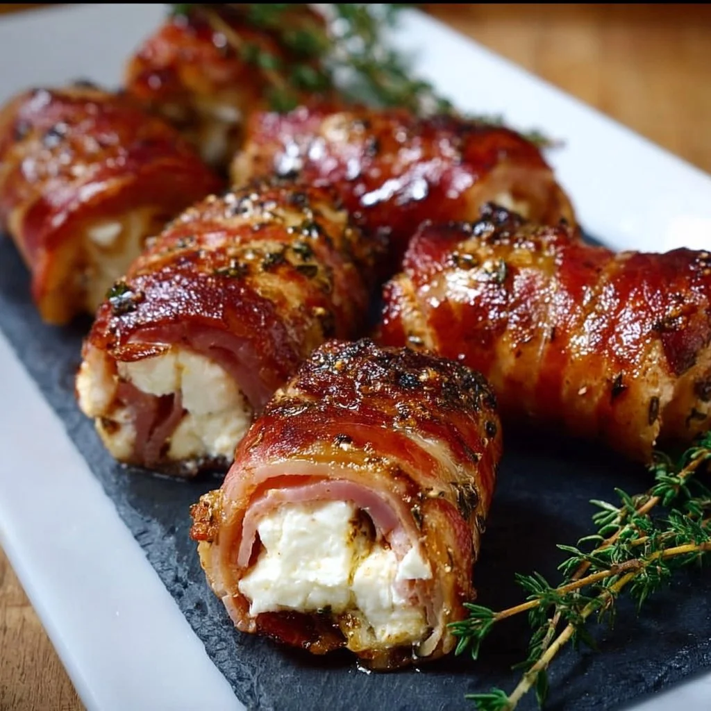 Grilled Feta-Ham Rolls