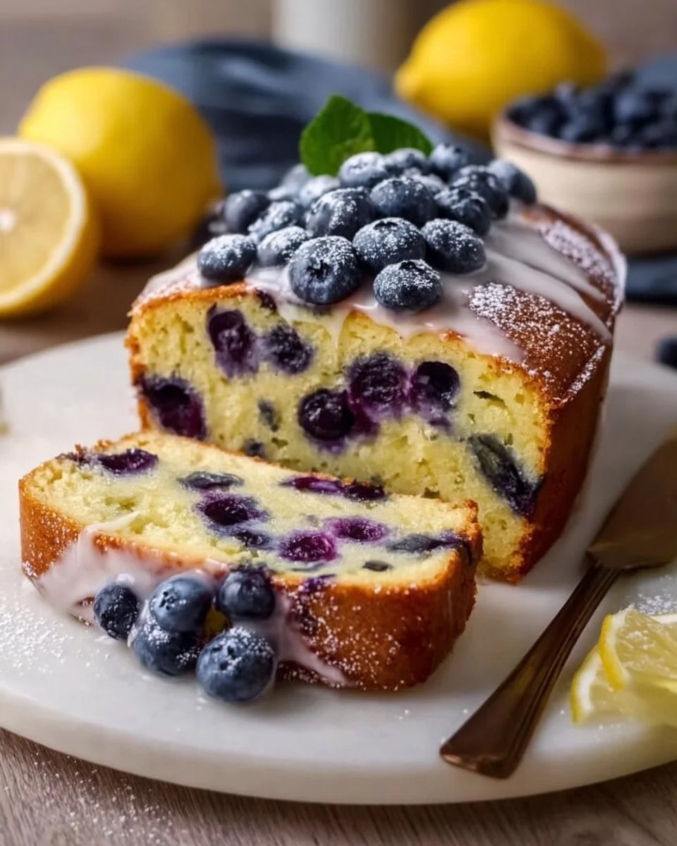 Joghurtkuchen mit Blaubeeren und Zitrone