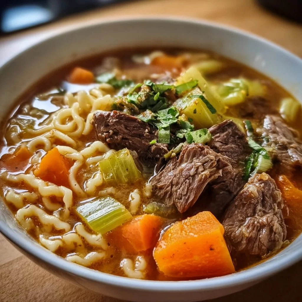 Nudelsuppe mit Rindfleisch