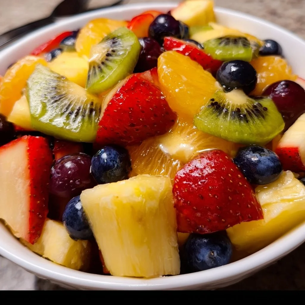 Obstsalat mit klassischem Dressing