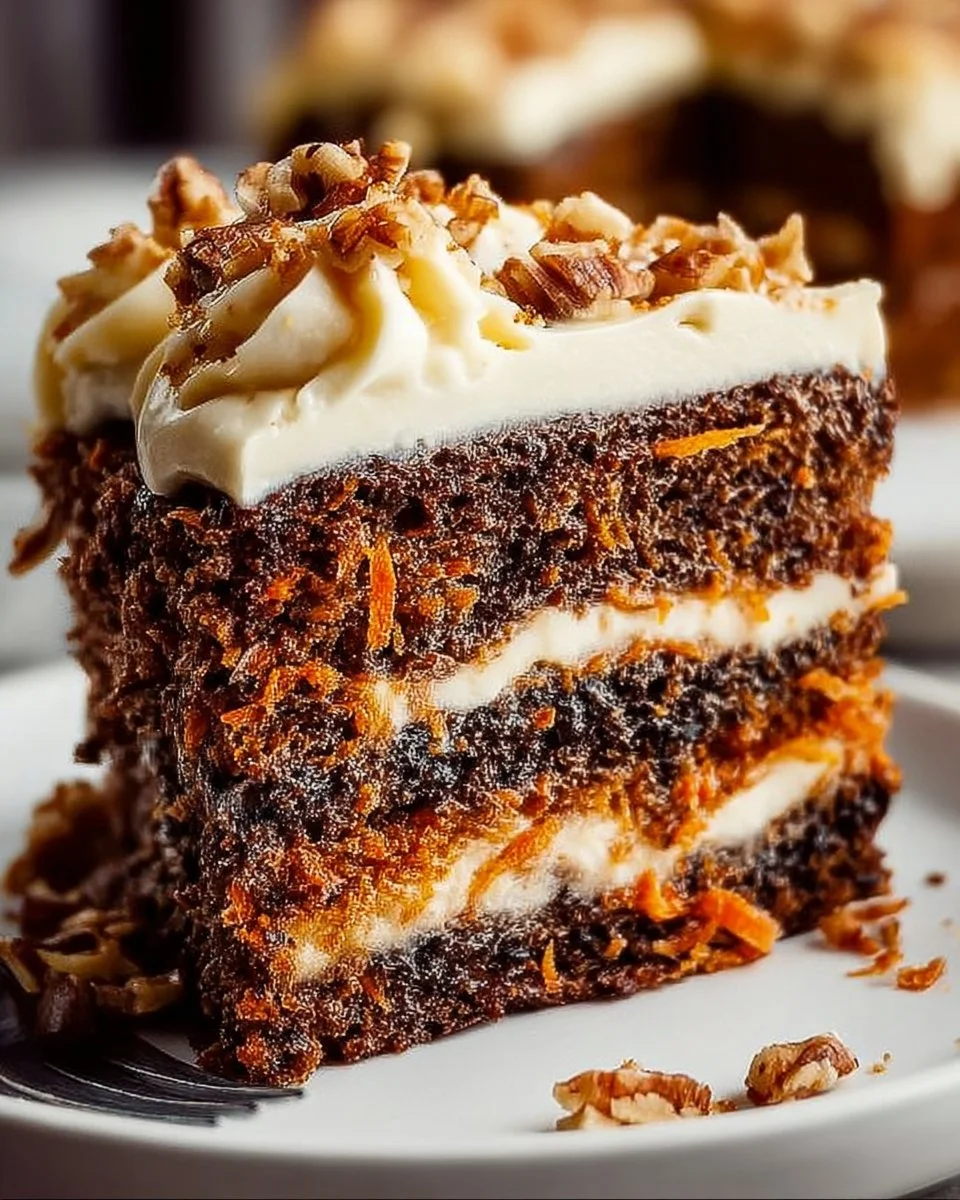 Schoko Karottenkuchen mit Frischkäse Frosting