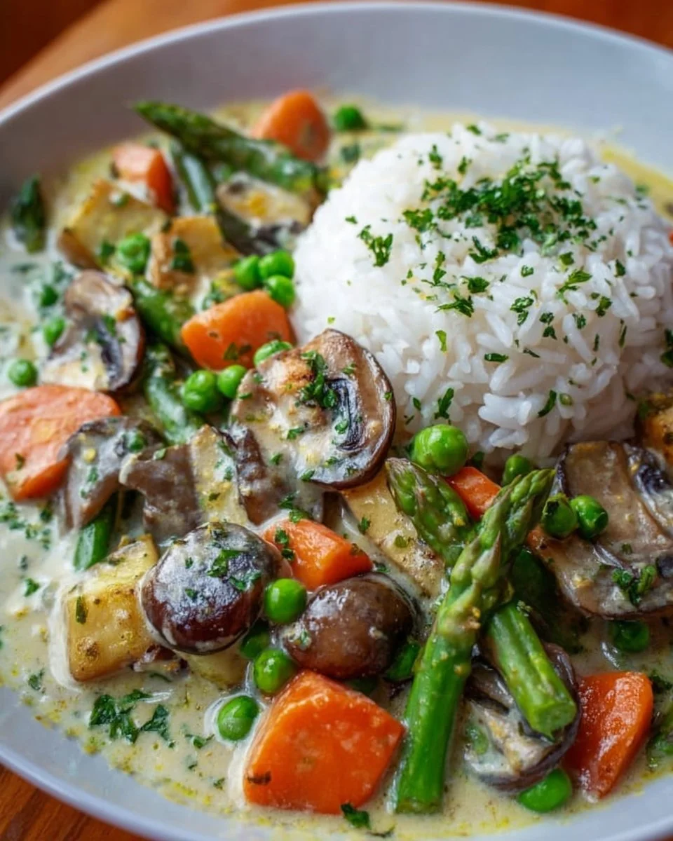 Veganes Pilzfrikassee Rezept