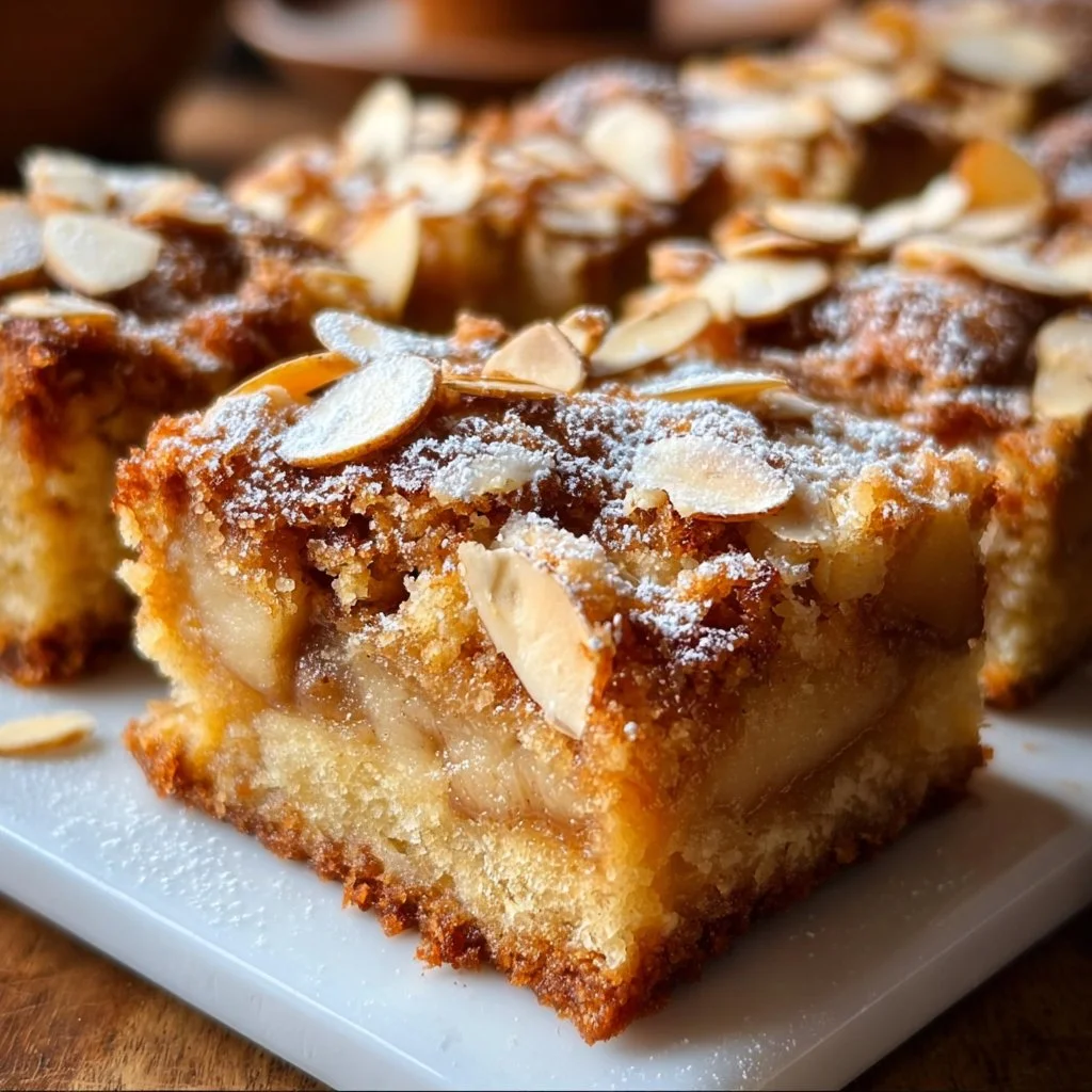 Zimt Apfel Blondies mit Mandelkruste