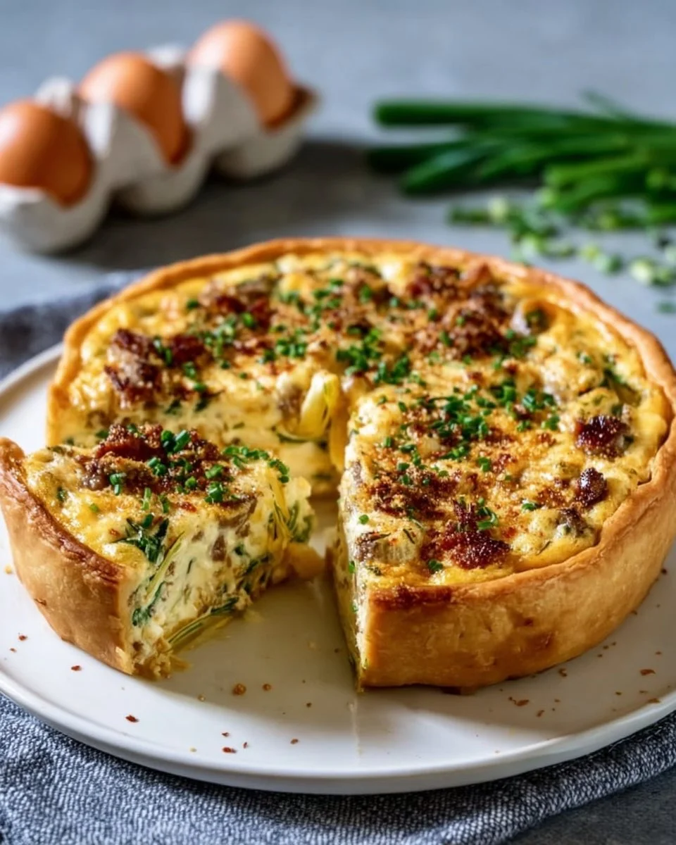 Bärlauch Quiche cremig mit Rindfleisch und Lauch