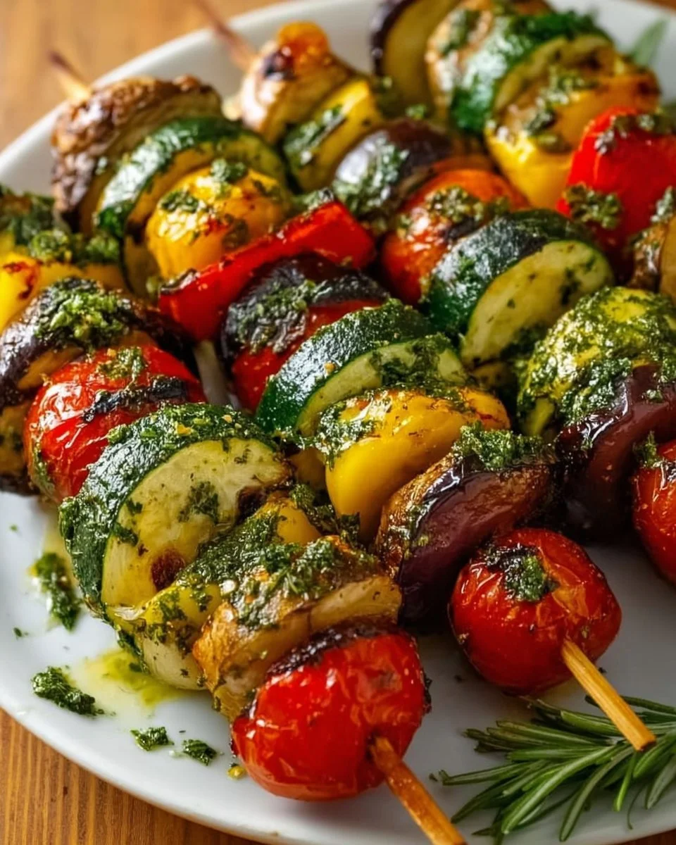 Gegrillte Gemüsespieße mit Kräuter-Marinade