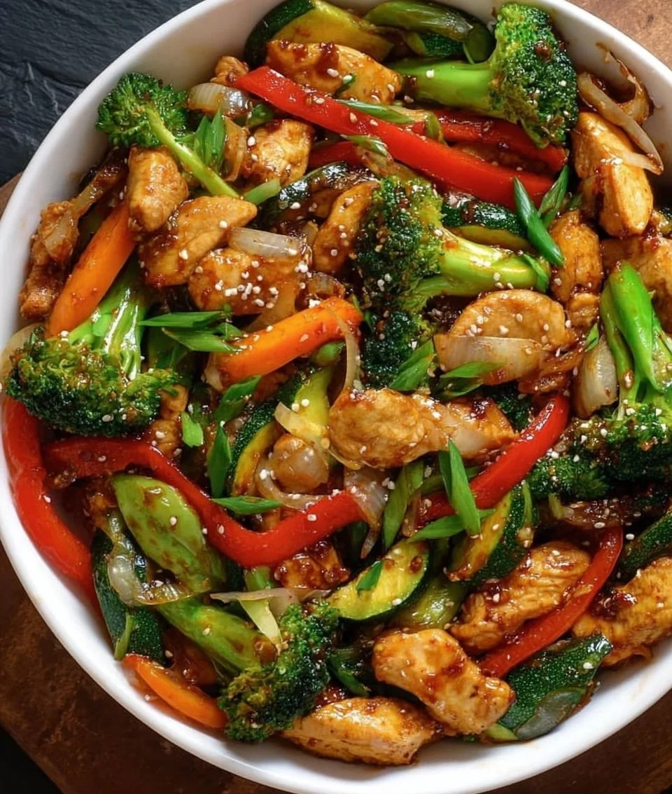 Gemüsepfanne mit Hähnchen