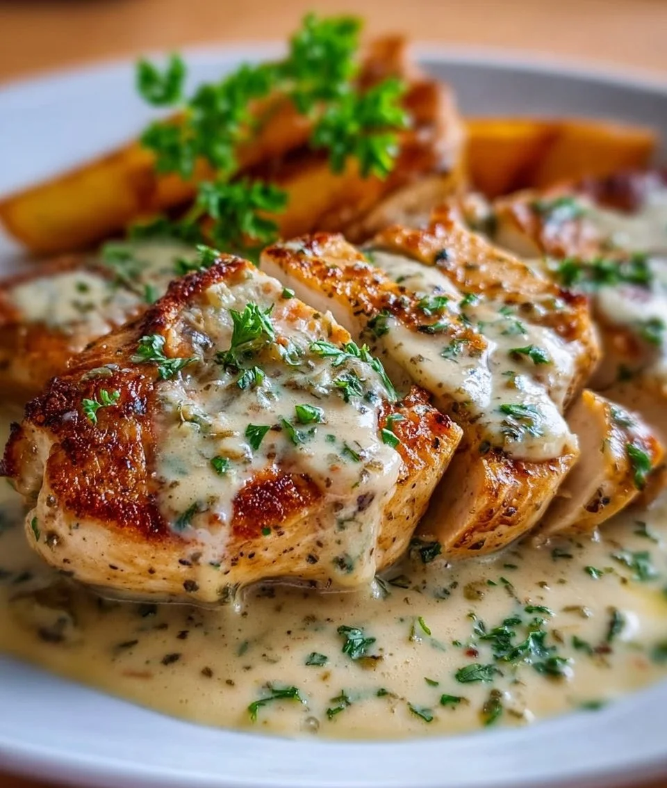 Hähnchenfilet in cremiger Knoblauchsauce