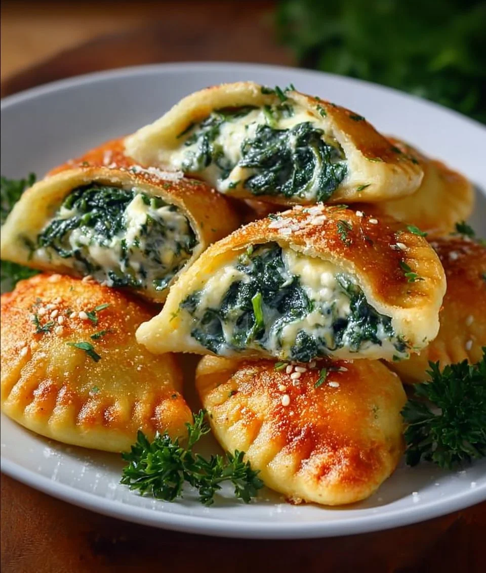 Kartoffeltaschen mit Frischkäse-Spinatfüllung