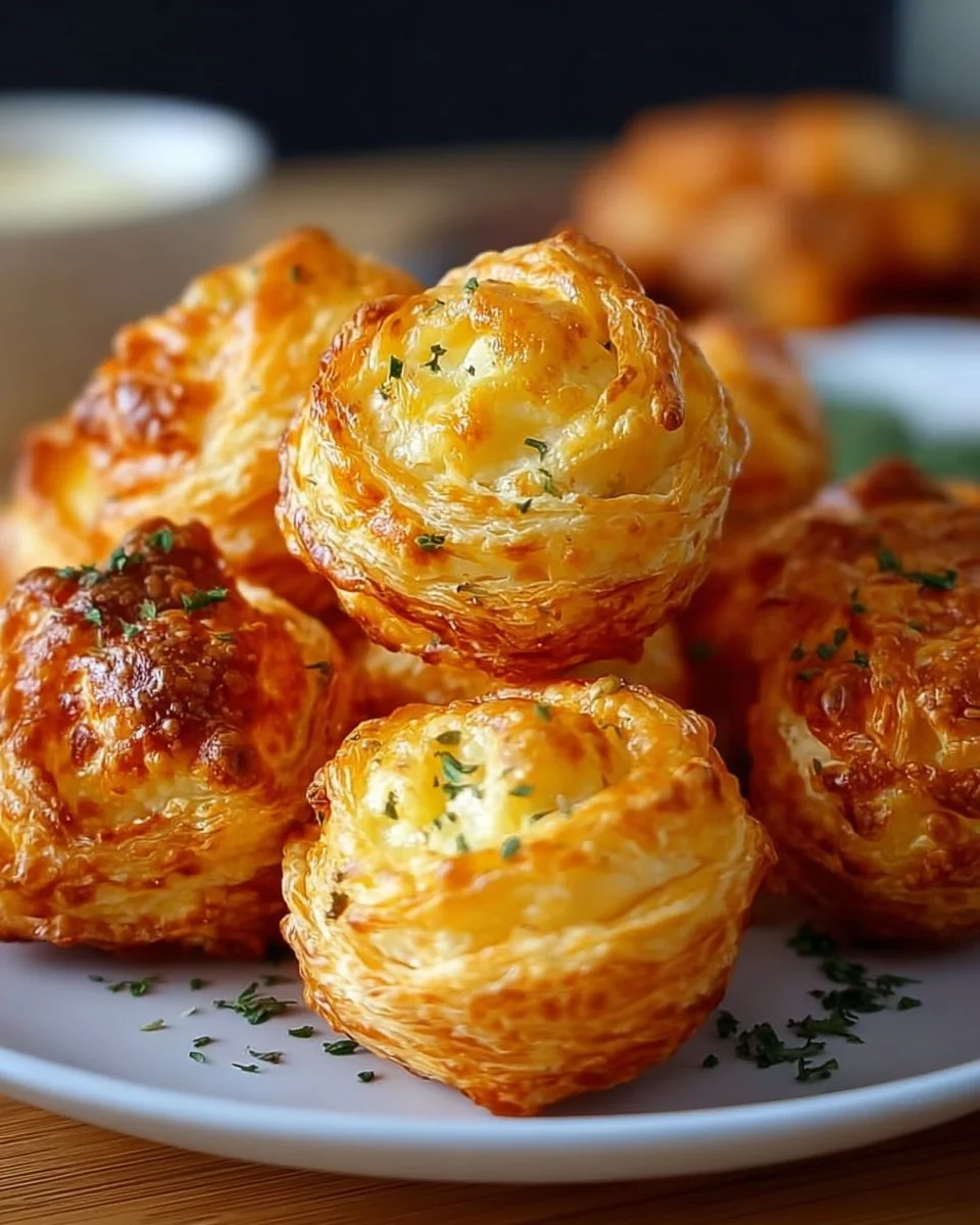 Knusprige Käse Puff Snacks auf einem Teller serviert