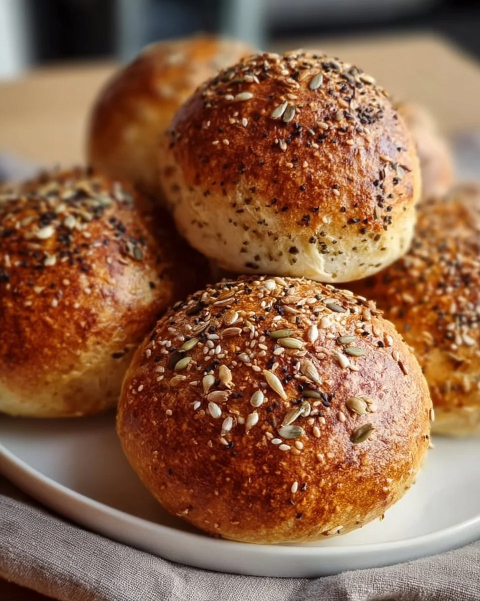 Körnerbrötchen mit Quark einfach & fluffig