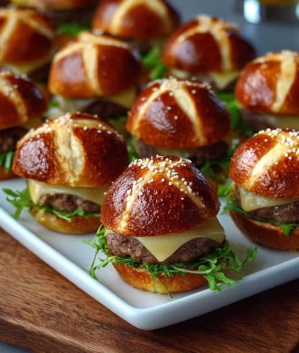 Mini Laugen Burger mit Rindfleischkäse