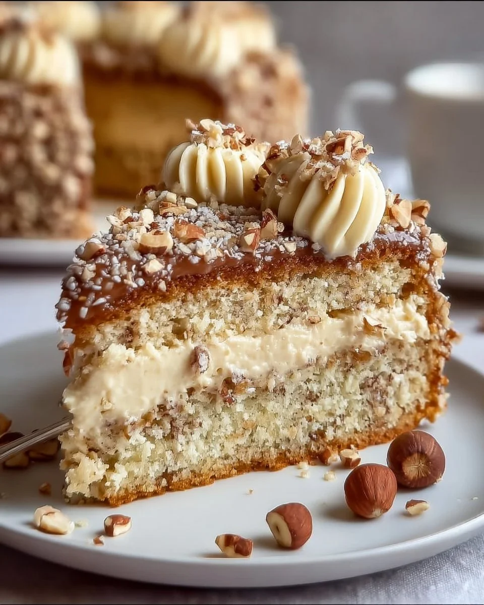 Nusskuchen mit Nougatcreme