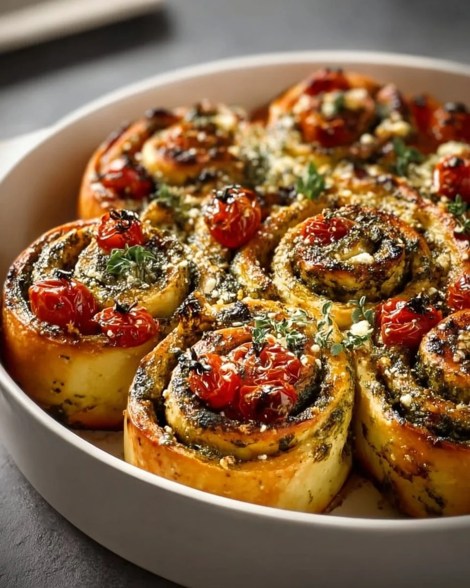 Pesto Tomaten Feta Schnecken Rezept einfach & fluffig