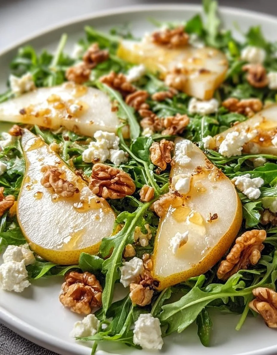 Birnen- und Rucola-Salat mit Honig-Vinaigrette