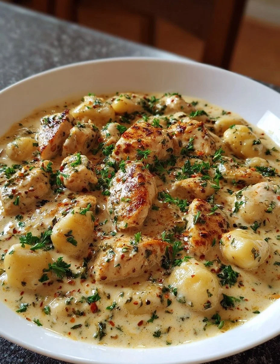 Cremige Gnocchi Hähnchen