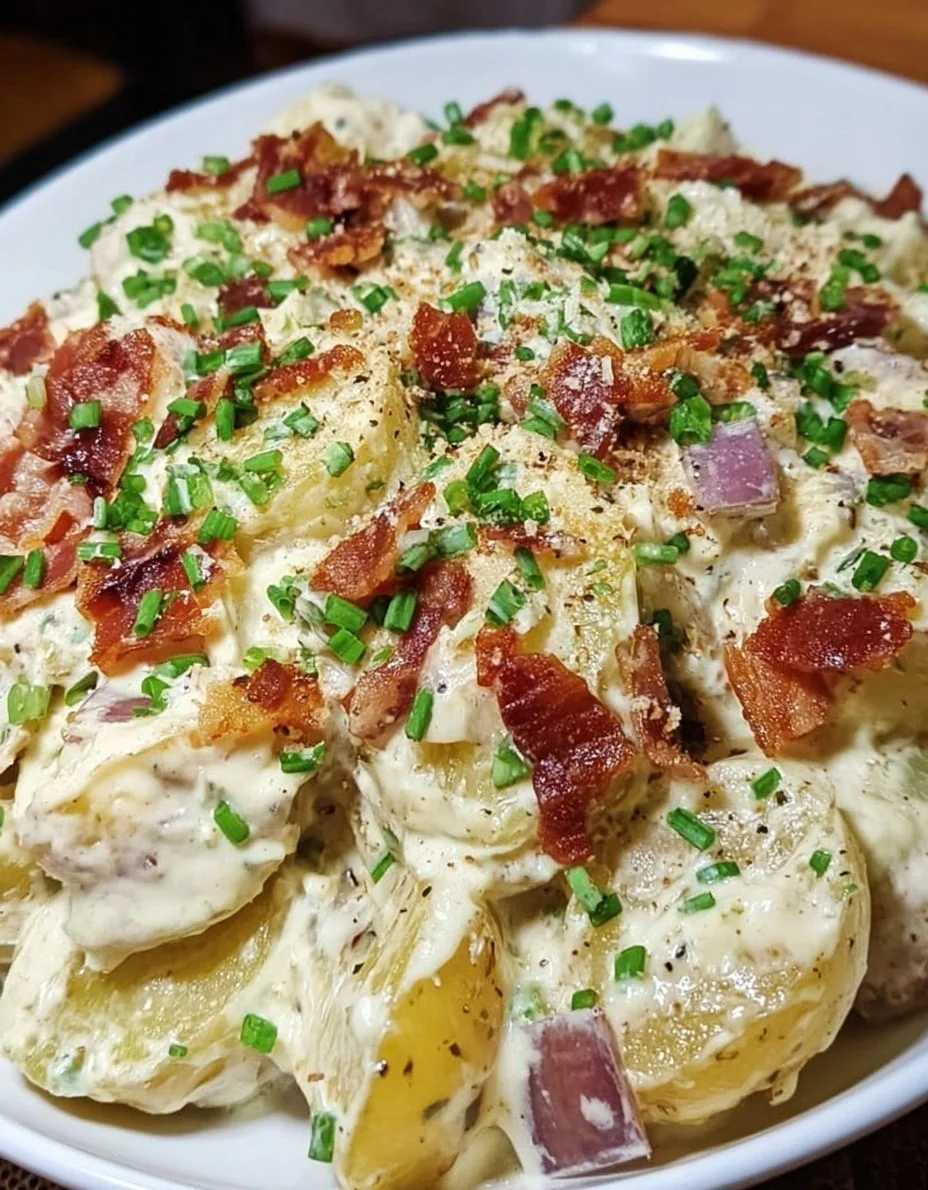 Cremiger Kartoffelsalat mit Caesar-Dressing