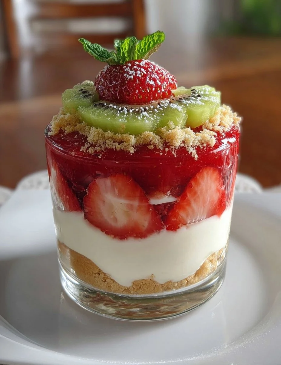 Erdbeer-Kiwi- Käsekuchen-Parfaits