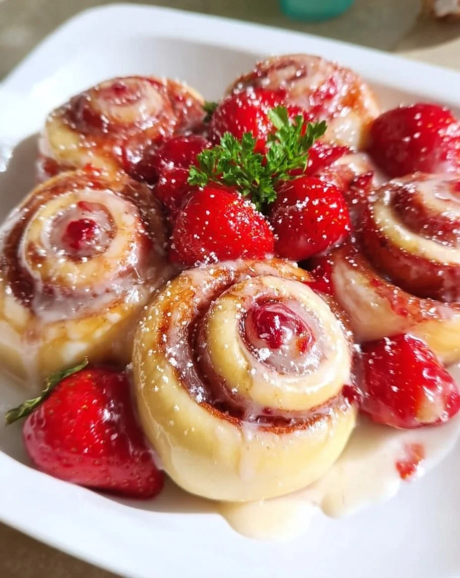 Erdbeer-Pudding-Schnecken