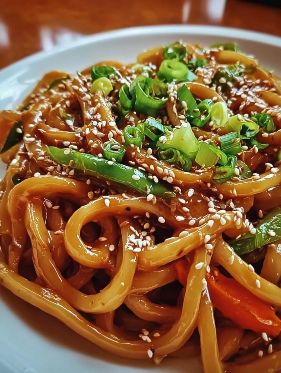 Erdnussbutter Udon Nudeln