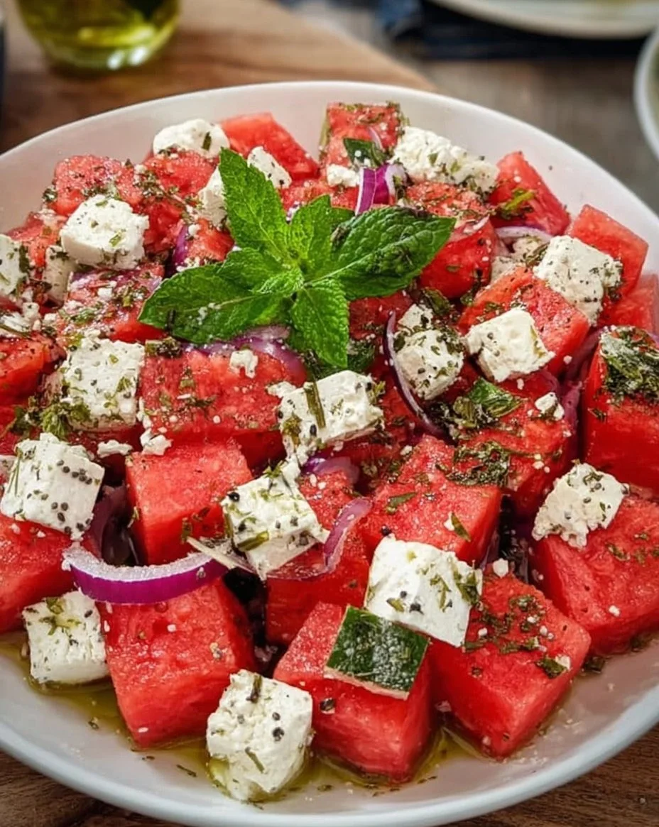 Griechischer Wassermelonen-Salat