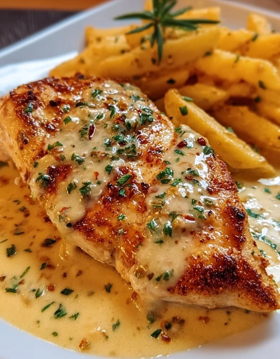 Hähnchenfilet in würziger, cremiger Knoblauch-Parmesan-Sauce