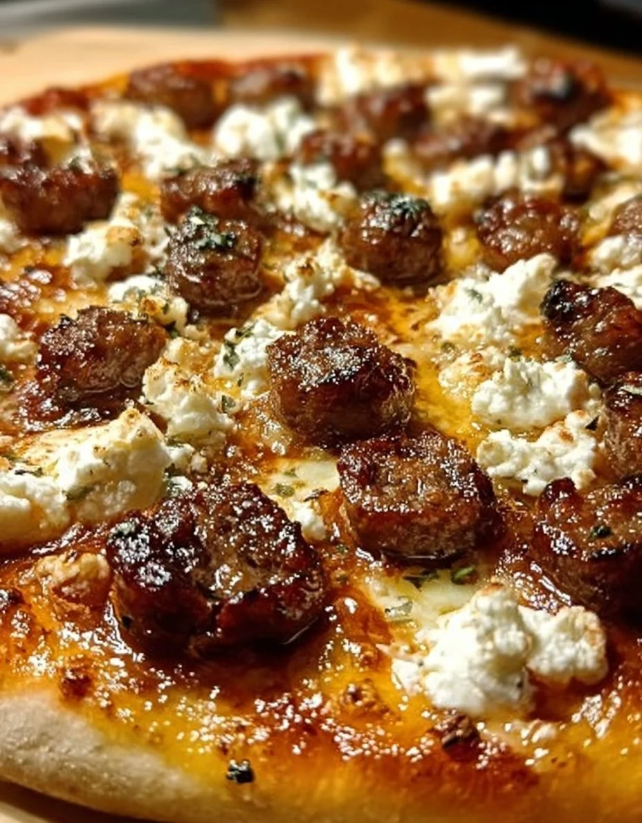 Heiße Wurst Feta Honig Pizza