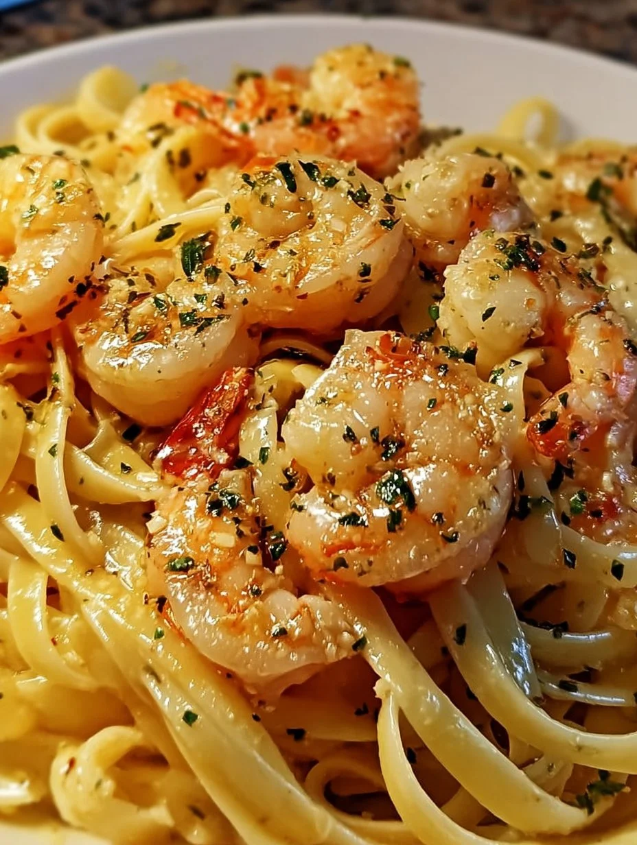 Knoblauch-Butter-Shrimp-Pasta