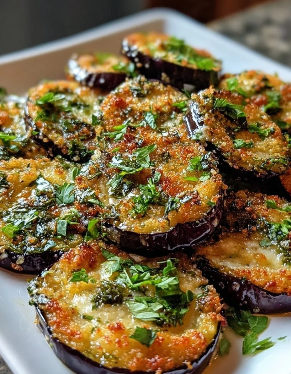 Knusprige Knoblauch-Kräuterpanierte Auberginenscheiben