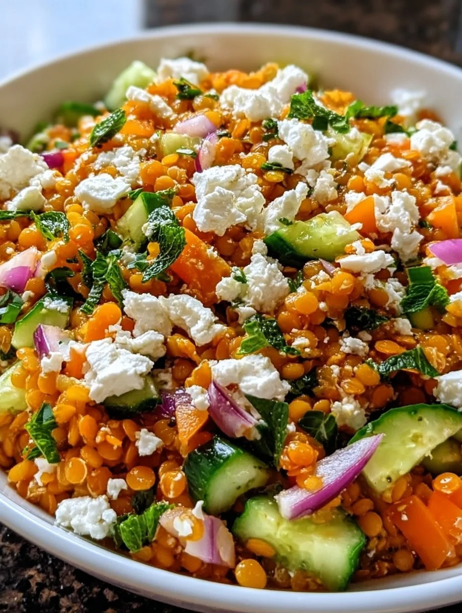 Orientalischer Rote Linsensalat mit Feta