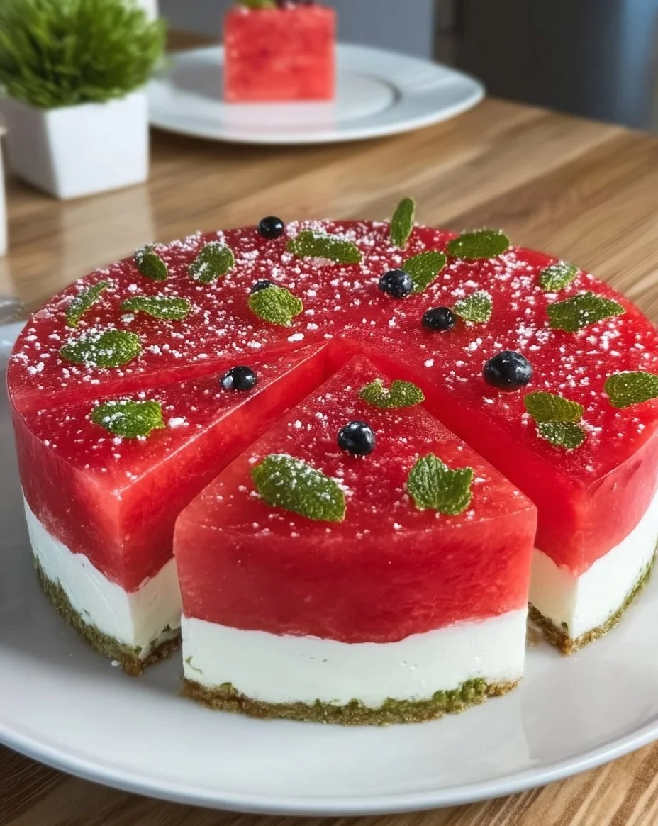 Wassermelonen Kuchen Sommer Dessert