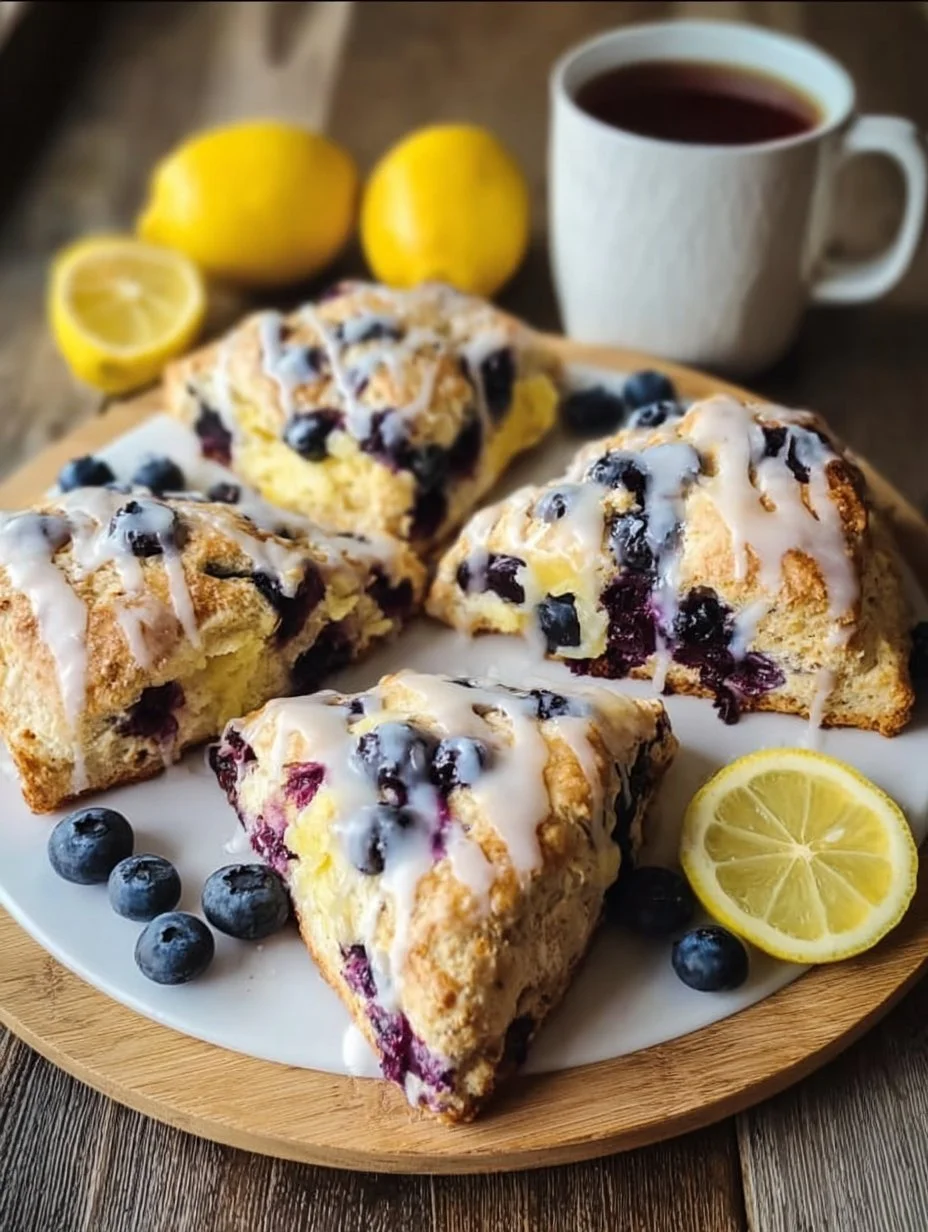 Fruchtige Blaubeer-Scones mit Zitronenguss