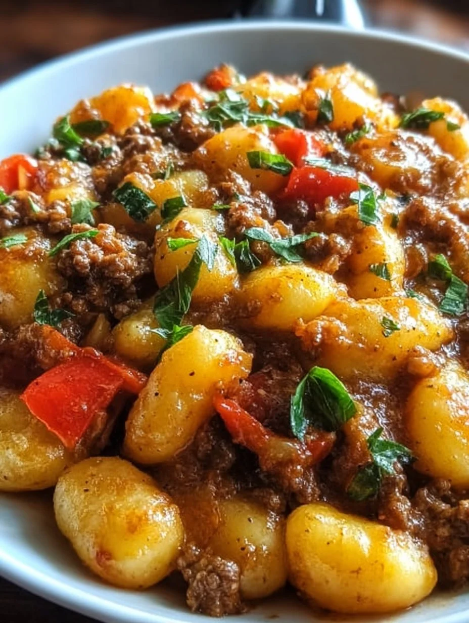 Gnocchi Pfanne mit Hackfleisch und Paprika