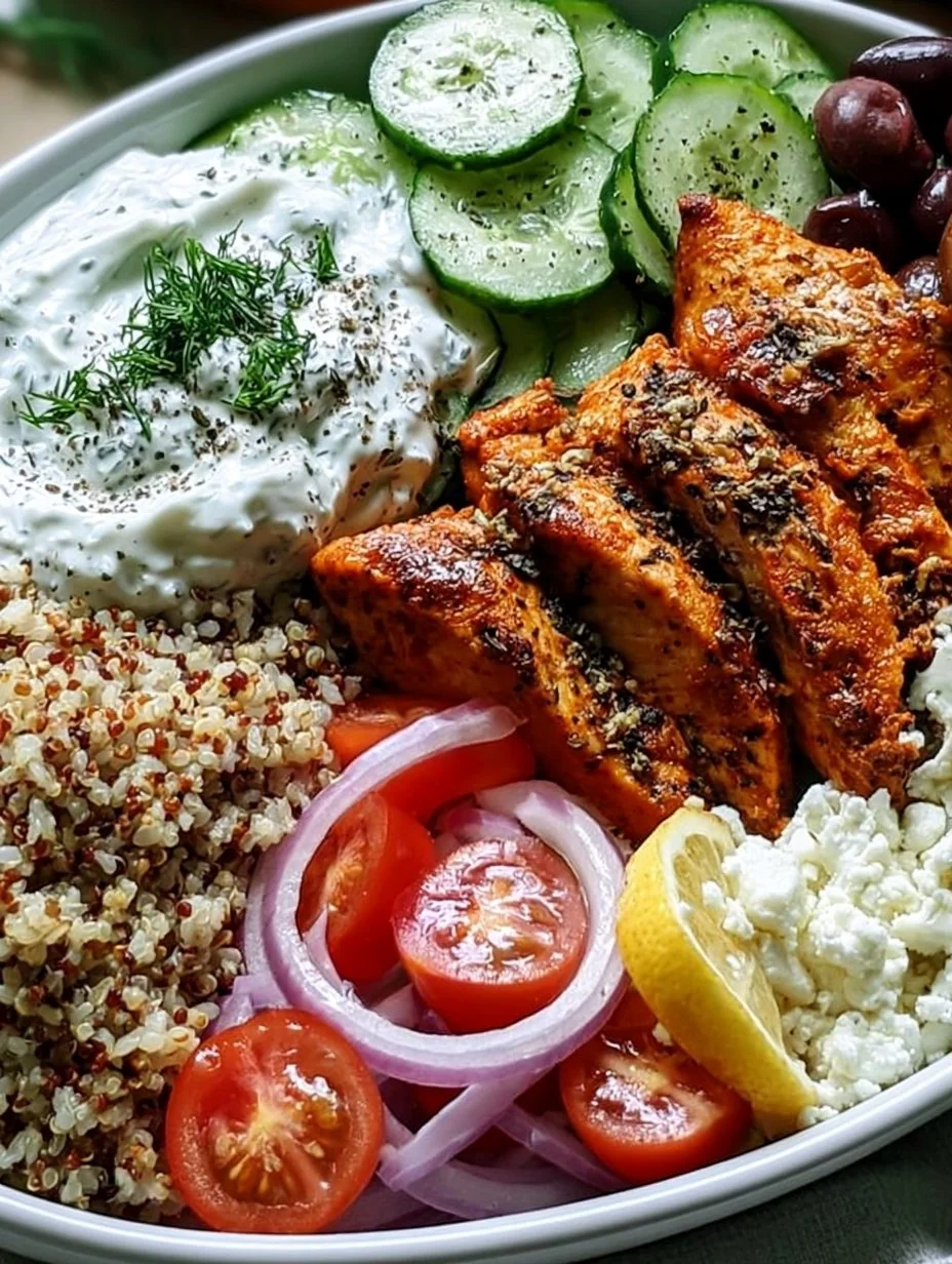 Griechische Hähnchen Tzatziki-Bowl