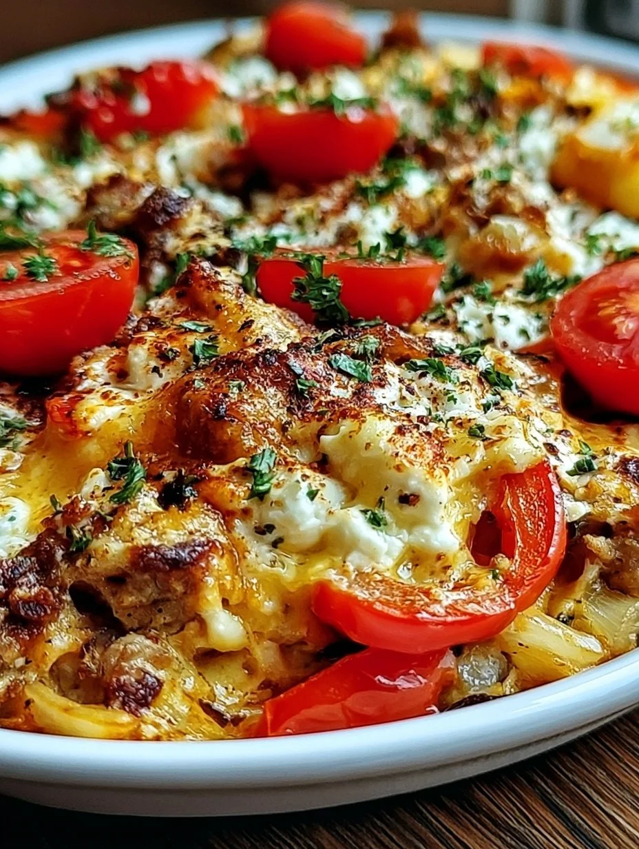 Gyrosauflauf mit Schafskäse