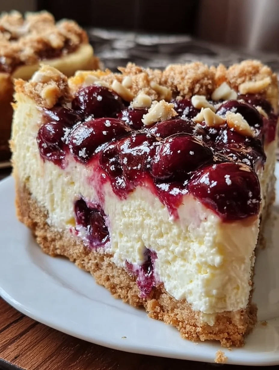 Käsekuchen mit Kirschen