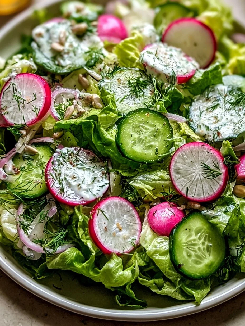 Leichter Frühlingssalat mit Radieschen und Joghurt-Dressing