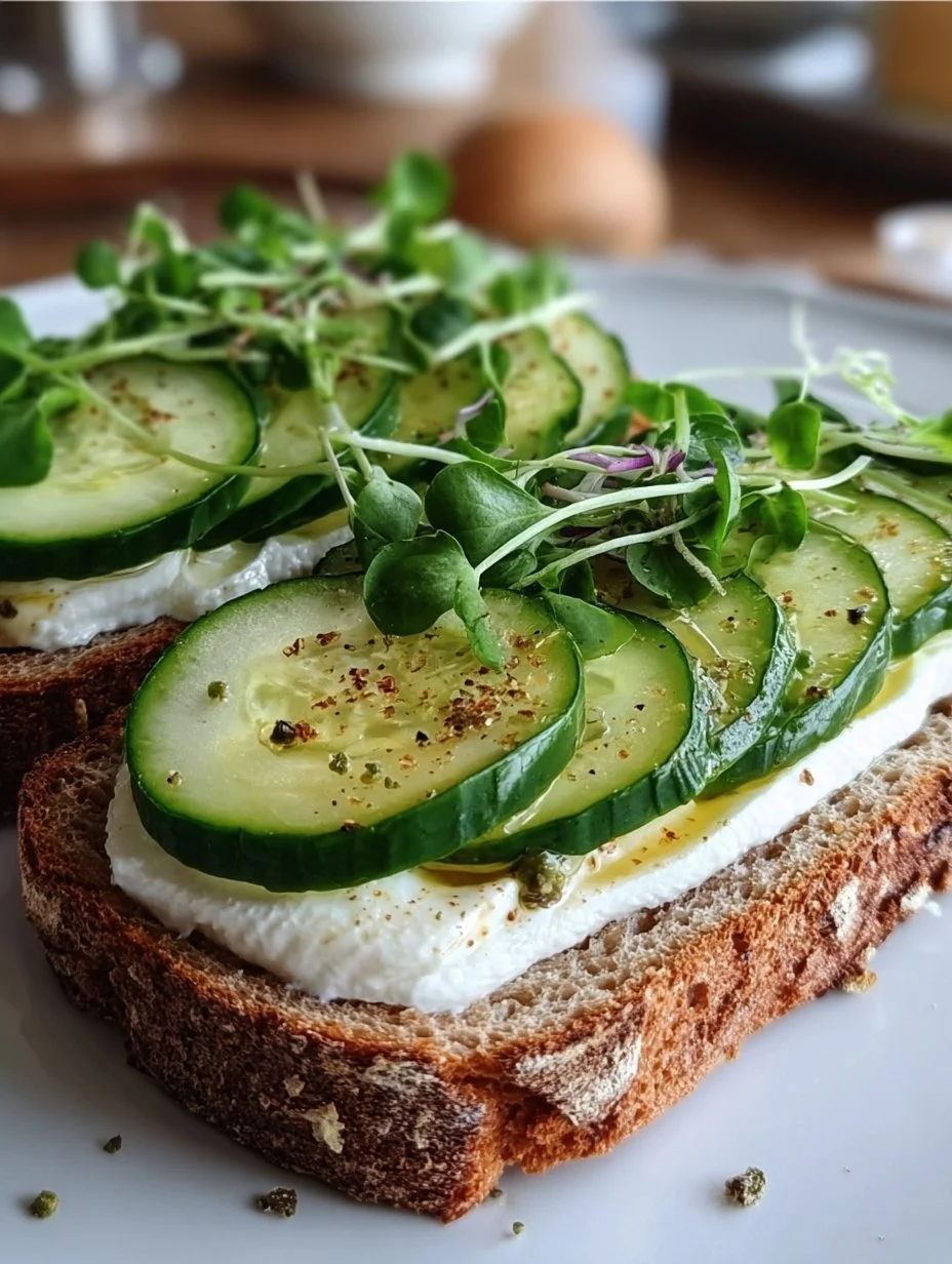 Mozzarella-Gurken-Sandwich mit Kresse