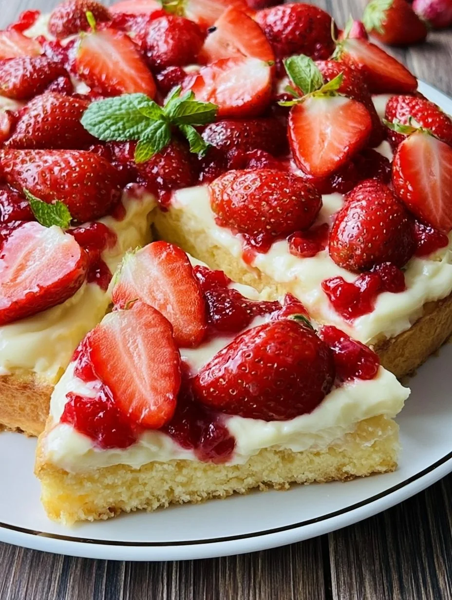 Omas Erdbeerkuchen mit Pudding