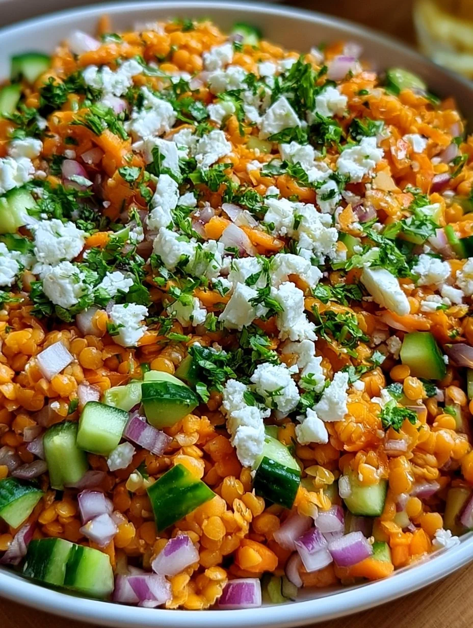 Orientalischer Rote Linsensalat mit Feta