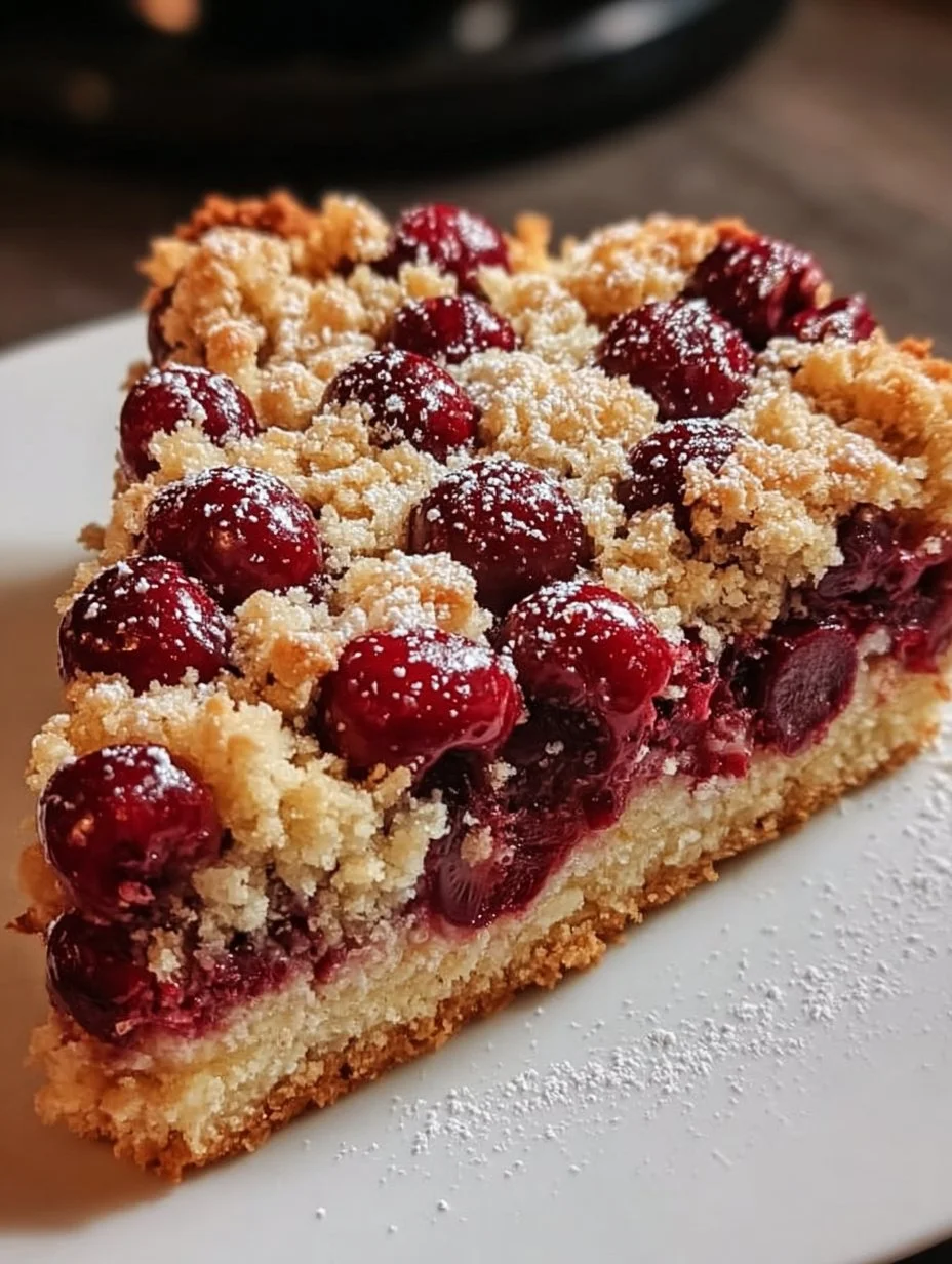 Streuselkuchen mit Kirschen vom Blech