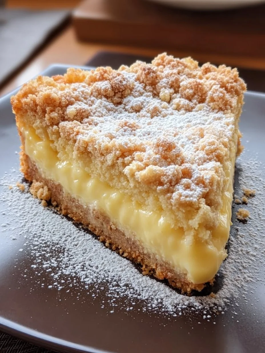 Streuselkuchen mit Pudding vom Blech