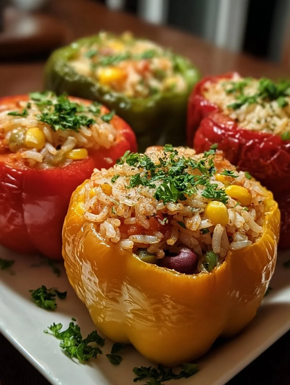 Vegetarische Gefüllte Paprika mit Reis