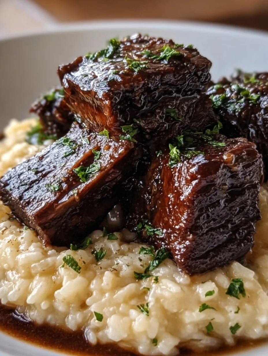 Zartes Rinderbruststück in Cola mit cremigem Parmesanrisotto