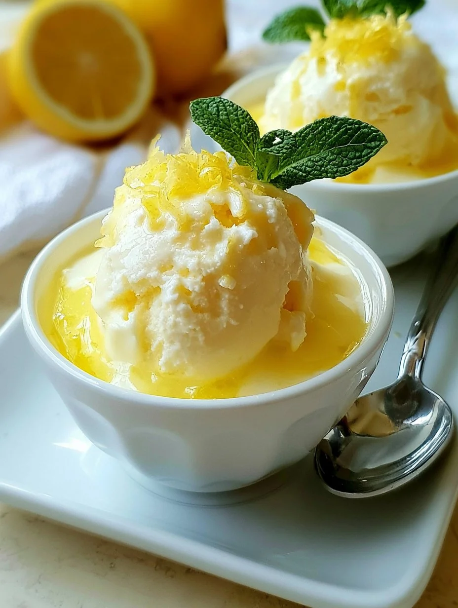 Zitronen gefrorener Joghurt