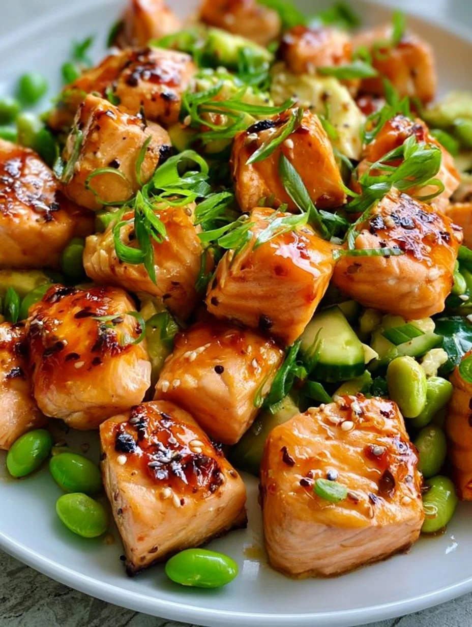 Bang Bang Lachs mit Avocado-Curry-Salat