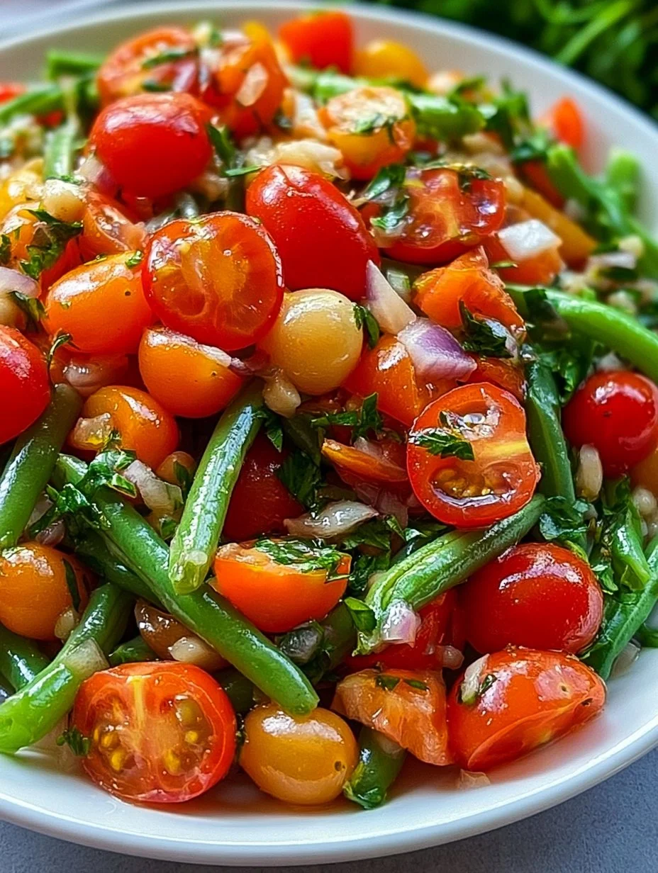 Bohnensalat mit Tomaten und fruchtigem Dressing