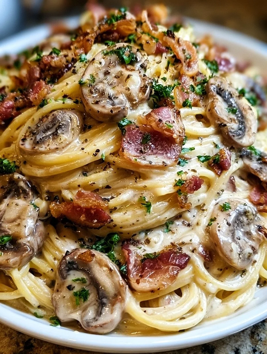 Cremige Speck- und Pilz-Pasta
